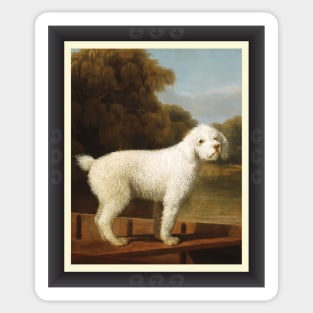 White Poodle In A Punt Sticker